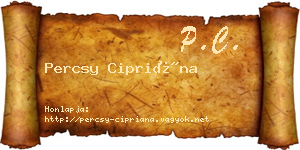 Percsy Cipriána névjegykártya